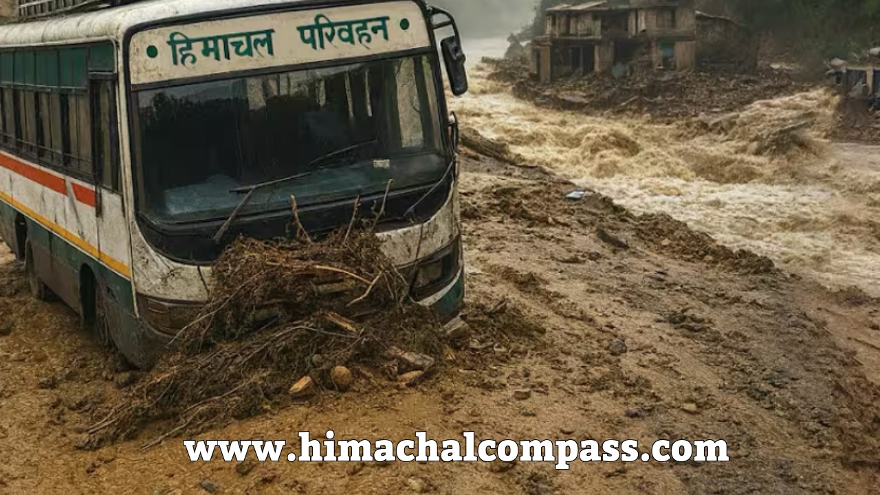 HRTC-bus-in-flood-Manali 